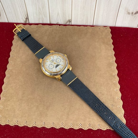 Fabulous Monogram Two Tone Moon Phase Gold Watch - Picture 6 of 8